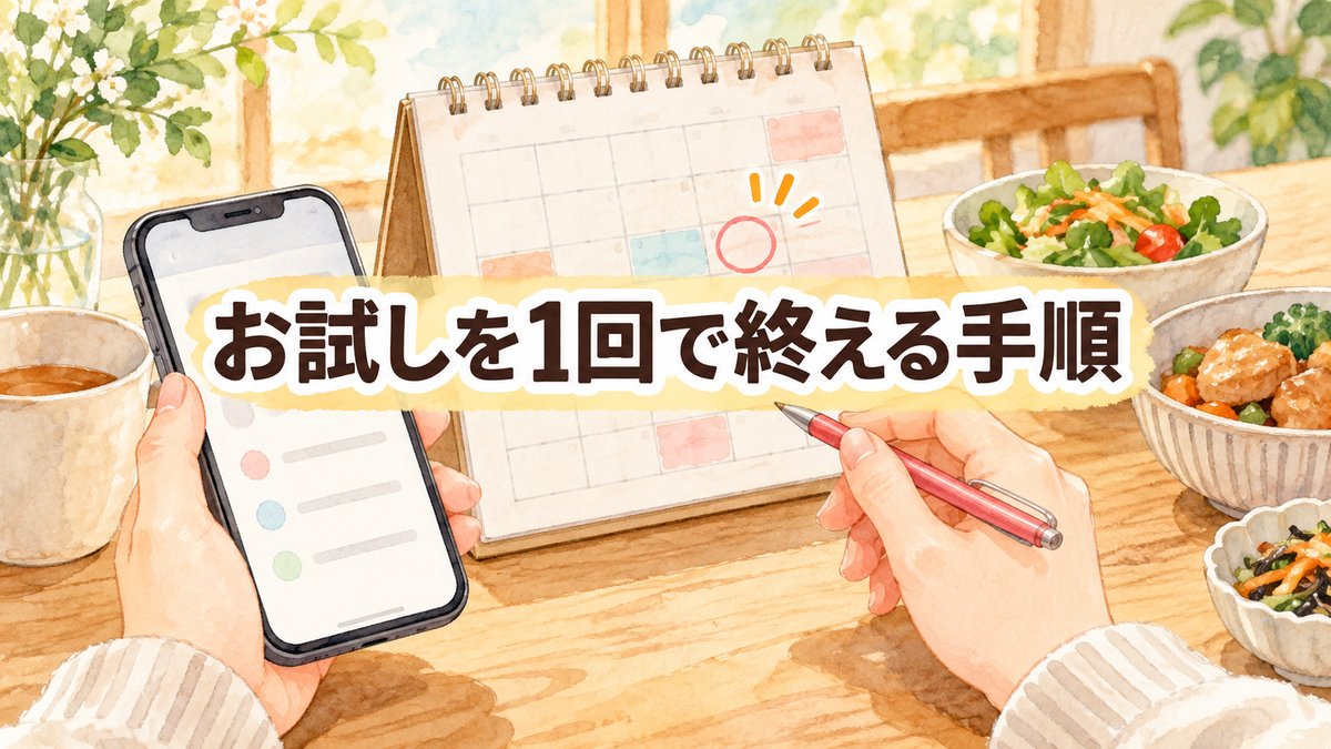 お試しを1回で終える手順