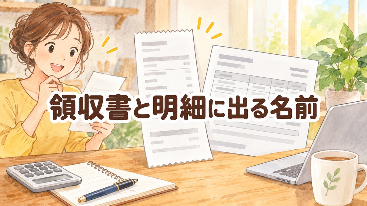 領収書と明細に出る名前