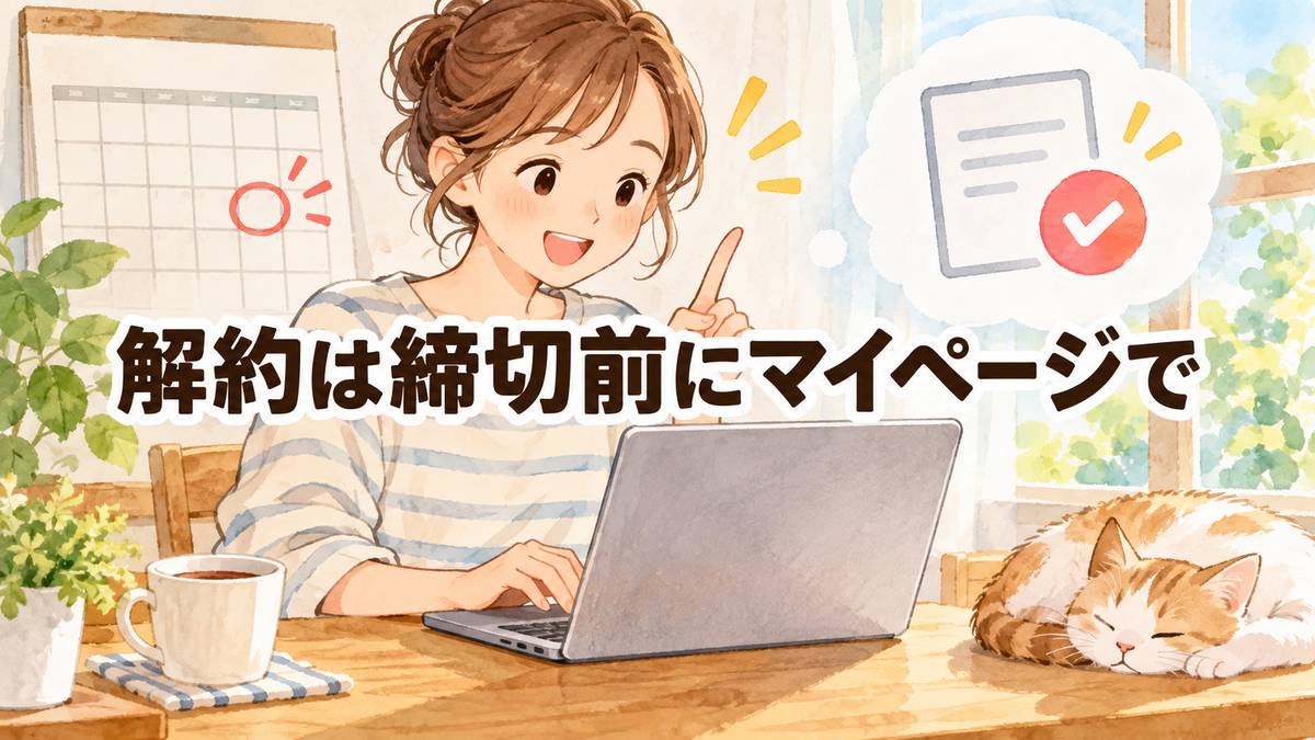 解約は締切前にマイページで