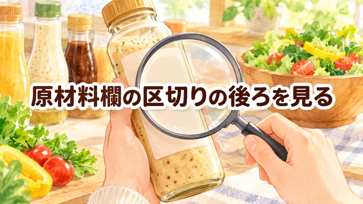 原材料欄の区切りの後ろを見る