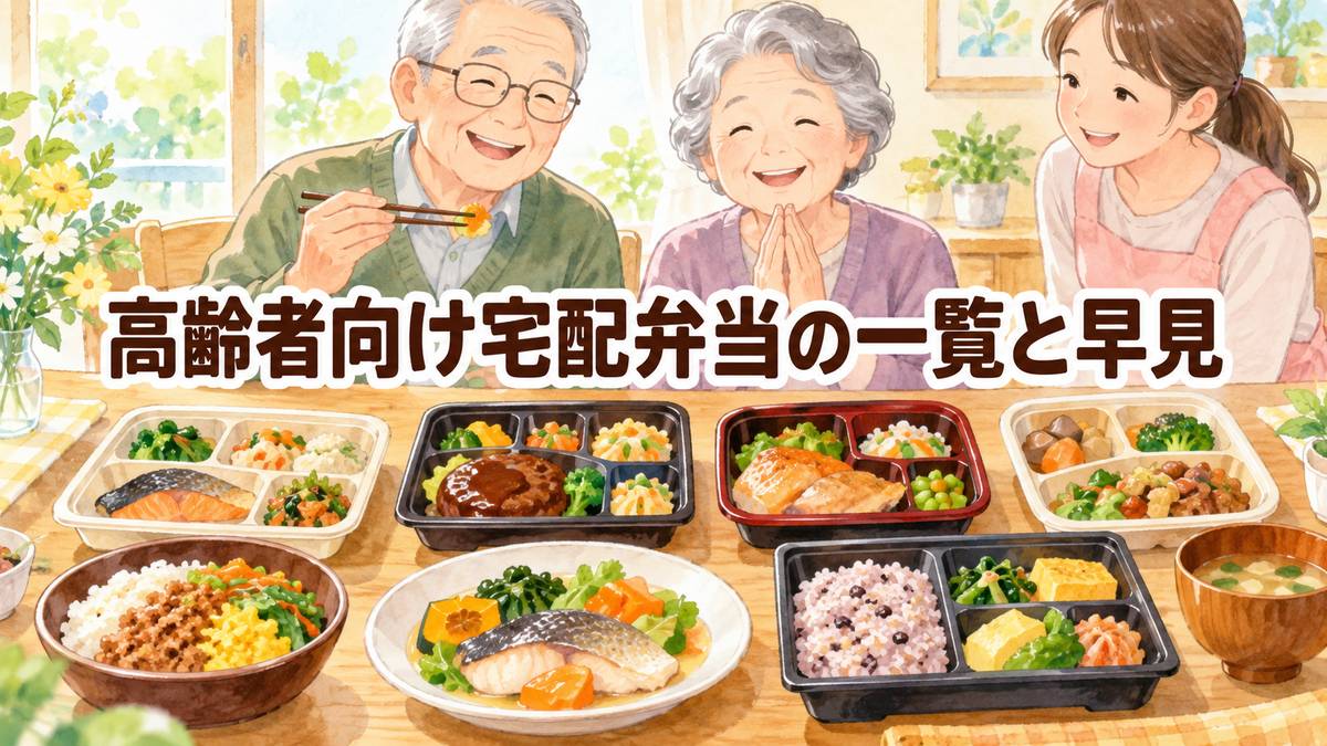 高齢者向け宅配弁当の一覧と早見
