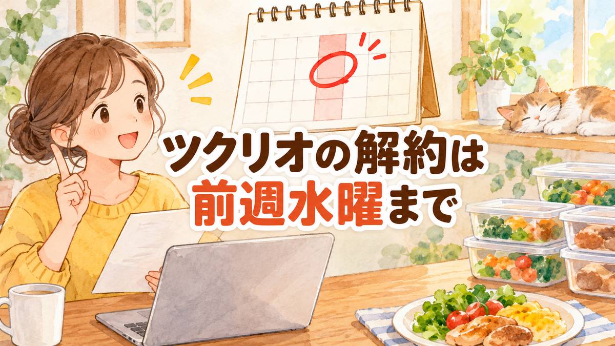 ツクリオの解約は前週水曜まで