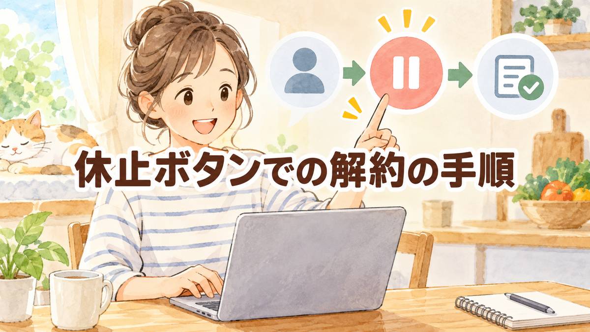 休止ボタンでの解約の手順