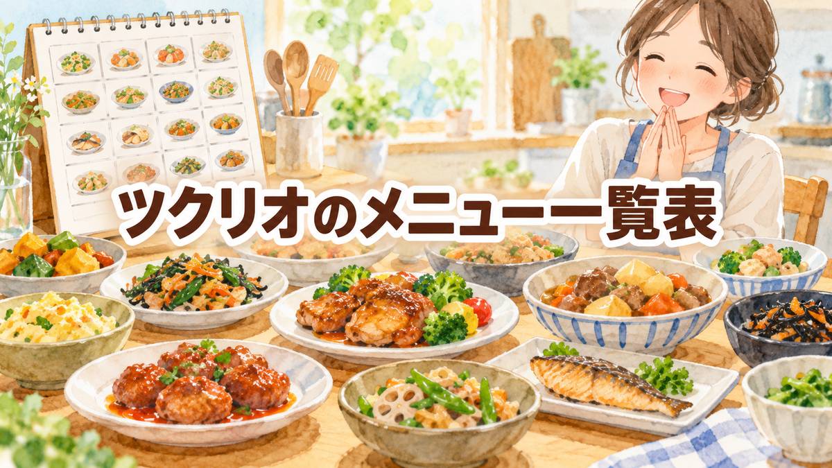 ツクリオのメニュー一覧表