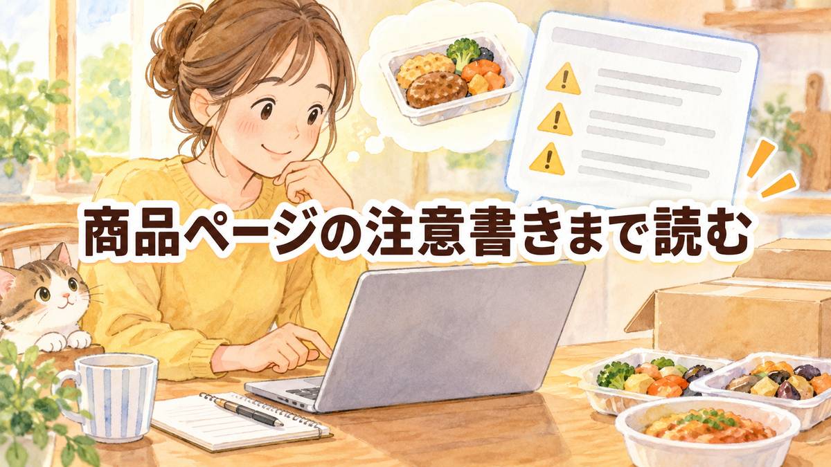 商品ページの注意書きまで読む