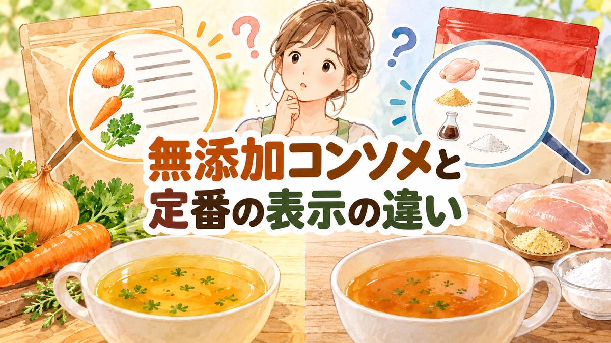 無添加コンソメと定番の表示の違い