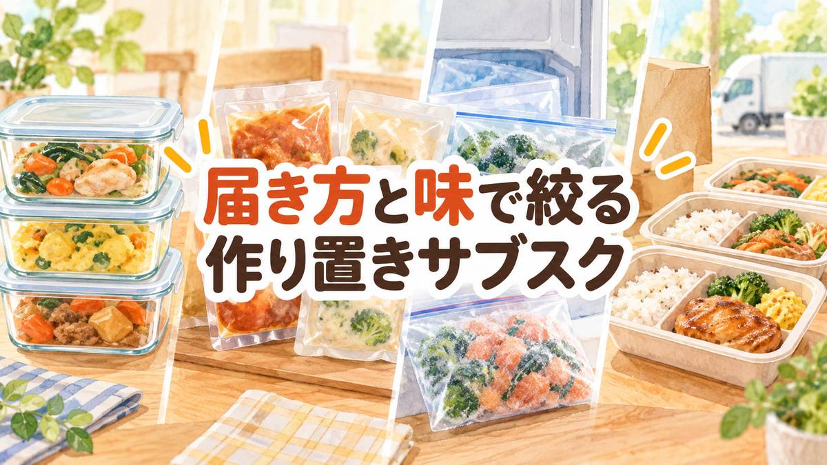 届き方と味で絞る作り置きサブスク