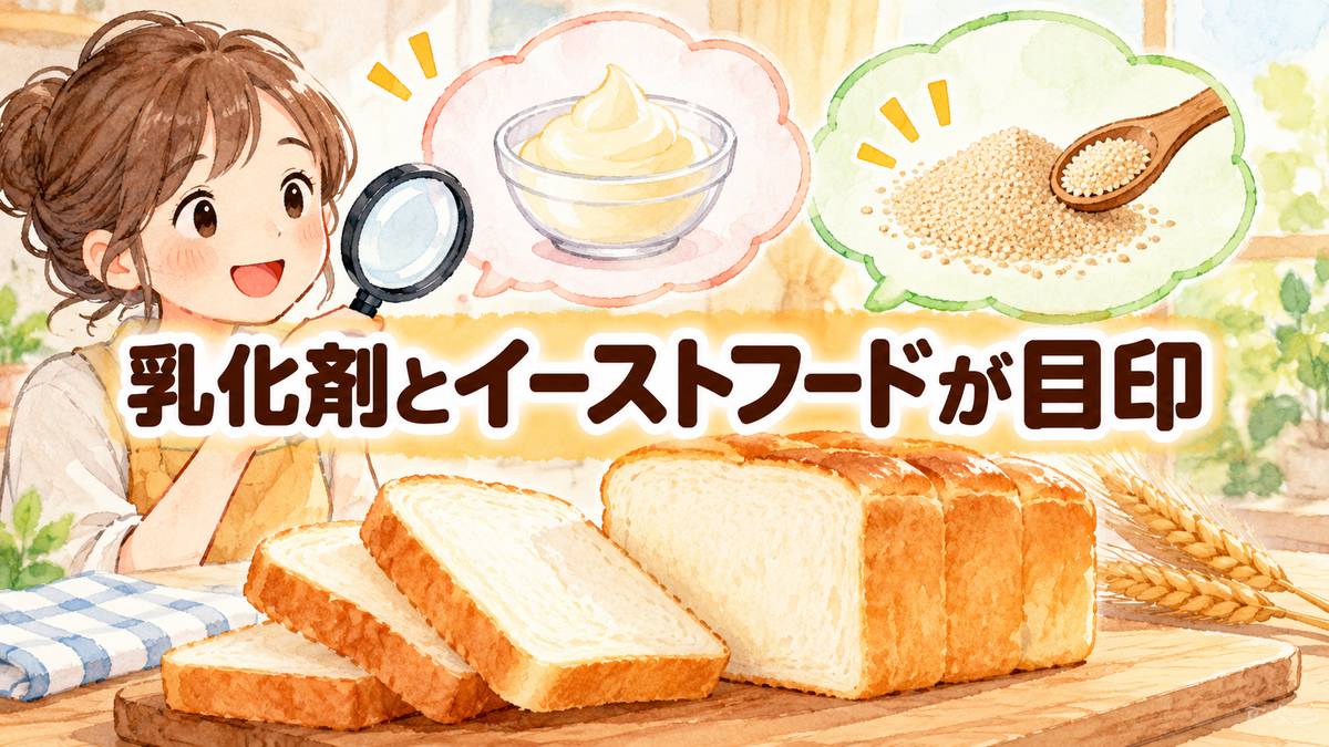 乳化剤とイーストフードが目印