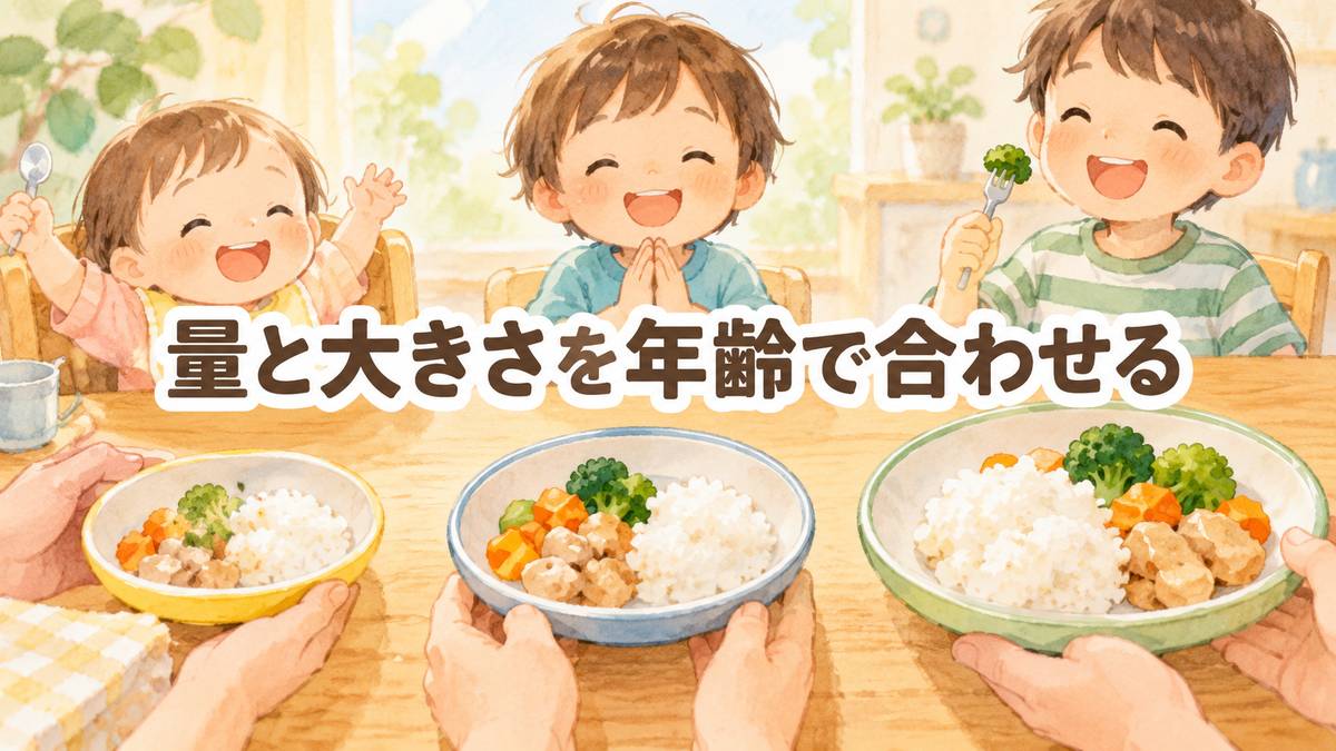 量と大きさを年齢で合わせる
