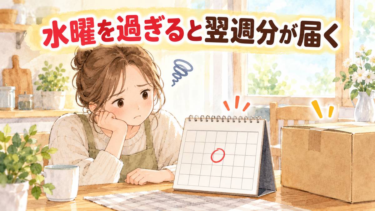 水曜を過ぎると翌週分が届く