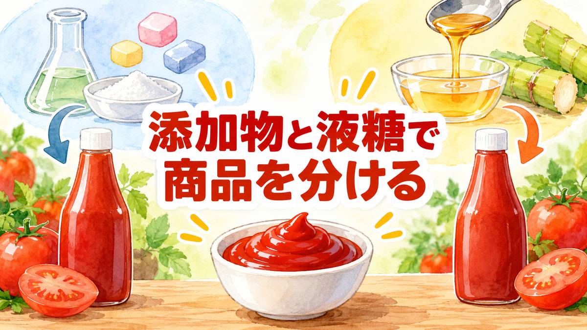 添加物と液糖で商品を分ける