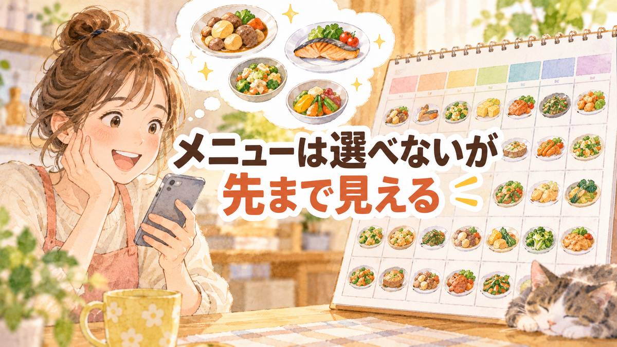 メニューは選べないが先まで見える
