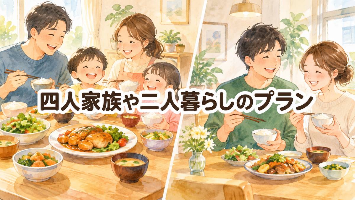 四人家族や二人暮らしのプラン