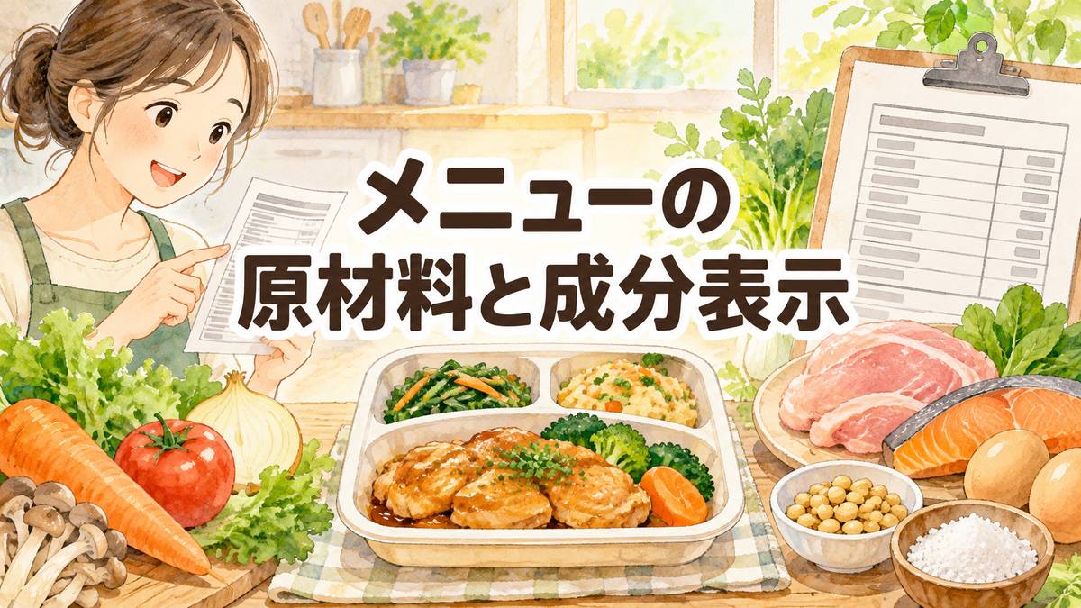 メニューの原材料と成分表示