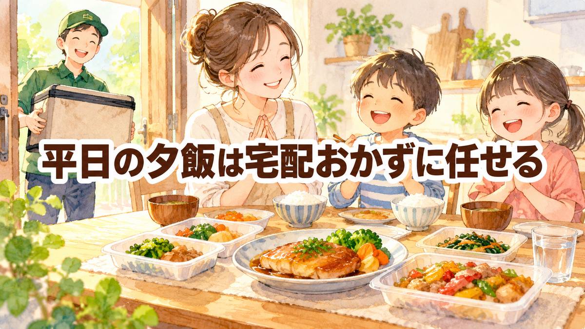 平日の夕飯は宅配おかずに任せる